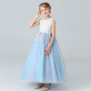 C683 Girls' Dreamy Princess Dress with Ombre Tulle Skirt – Perfect for Kids' Summer Parties