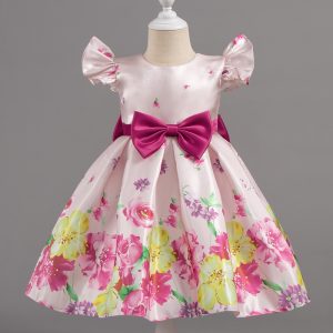 5037 Princess Dress for Girls Birthday Parties Gorgeous Floral Print Kids' Clothing