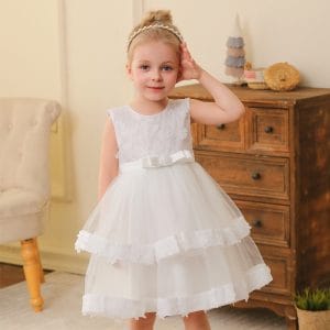 A168 Children's Dress Puffy Vest Dress Flower Girl Wedding Dress Dress Baby Girl Birthday Performance Wear Princess Skirt