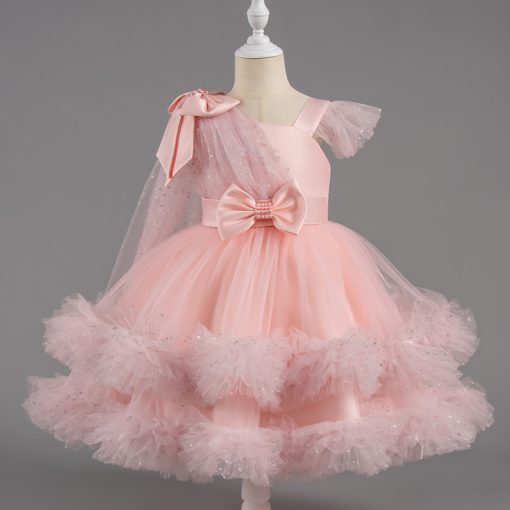1339 Princess Ball Gown Dress for Girls Glitter Tulle Party Dress with Bow for 3-10 Years Kids - Image 4