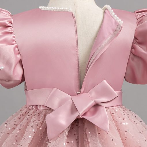 A202 Princess Dress Girl Short Dress Birthday Performance  Sleeves Sequined Suitable For Children - Image 10