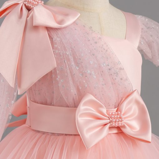 1339 Princess Ball Gown Dress for Girls Glitter Tulle Party Dress with Bow for 3-10 Years Kids - Image 10