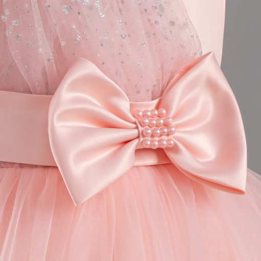 1339 Princess Ball Gown Dress for Girls Glitter Tulle Party Dress with Bow for 3-10 Years Kids - Image 11