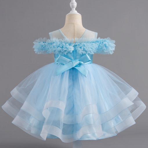 8323 Baby  Toddler Girls Princess Dress Puff Sleeve Pearl Gown for Party Wedding  Photoshoot - Image 11
