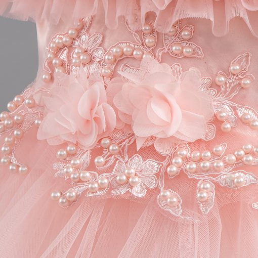 8323 Baby  Toddler Girls Princess Dress Puff Sleeve Pearl Gown for Party Wedding  Photoshoot - Image 13