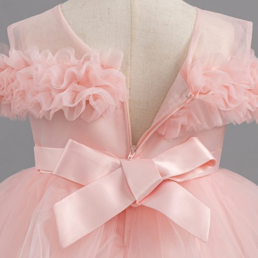 8323 Baby  Toddler Girls Princess Dress Puff Sleeve Pearl Gown for Party Wedding  Photoshoot - Image 14