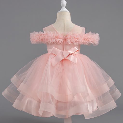 8323 Baby  Toddler Girls Princess Dress Puff Sleeve Pearl Gown for Party Wedding  Photoshoot - Image 5