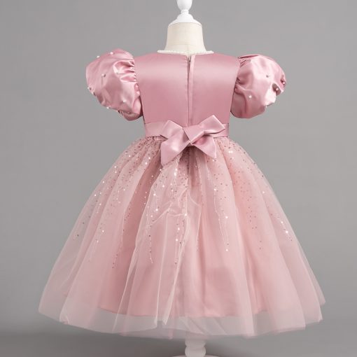 A202 Princess Dress Girl Short Dress Birthday Performance  Sleeves Sequined Suitable For Children - Image 5