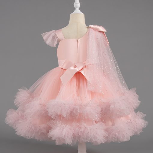 1339 Princess Ball Gown Dress for Girls Glitter Tulle Party Dress with Bow for 3-10 Years Kids - Image 5