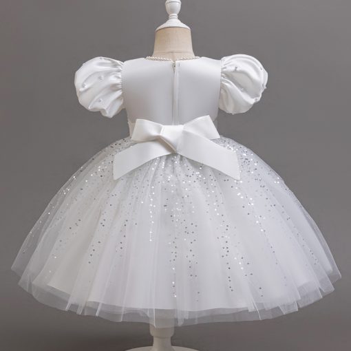 A202 Princess Dress Girl Short Dress Birthday Performance  Sleeves Sequined Suitable For Children - Image 3