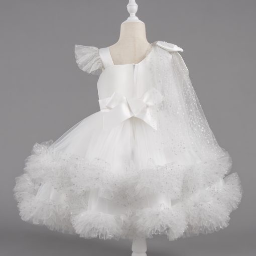 1339 Princess Ball Gown Dress for Girls Glitter Tulle Party Dress with Bow for 3-10 Years Kids - Image 7