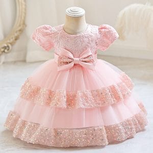 M7606 Girls' Baby Princess Dress Perfect for Birthdays Flower Girl Parties and Special Occasions