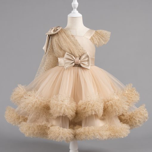 1339 Princess Ball Gown Dress for Girls Glitter Tulle Party Dress with Bow for 3-10 Years Kids - Image 8